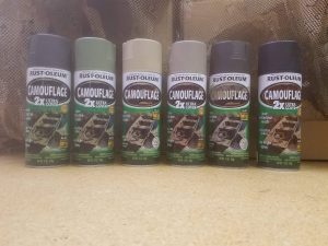 Rustoleum and Krylon flat colors make the best for spray painting camo patterns for your guns.